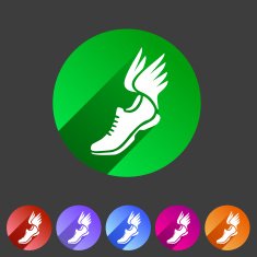 Running shoes wings icon flat web sign symbol logo label N2
