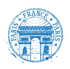 France vector logo design template stamp or Paris architecture icon