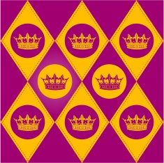 Modern diamond pattern with royal crown