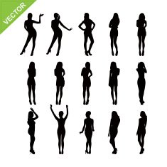 Sexy lady silhouettes vector set 5 N2