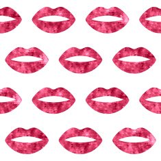 Red woman lips seamless pattern