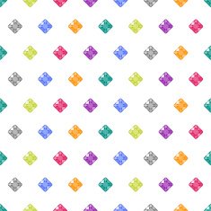 Cartoon gems white seamless pattern