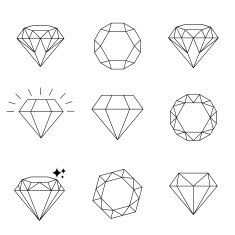 Diamond icons set design