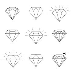 Diamond icons set design N2