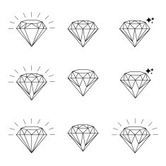 Diamond icons set design N3