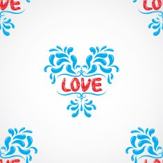 Vector petals seamless pattern element Heart resembling shapes