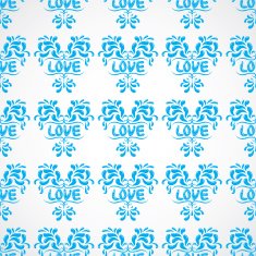 Vector damask seamless pattern element With abstract handwriting