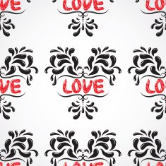 Vector damask seamless pattern element With abstract handwriting N2