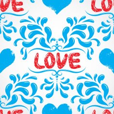 Vector damask seamless pattern element With abstract handwriting N3