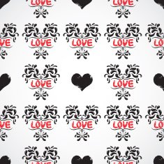 Vector petals seamless pattern element Heart resembling shapes N3