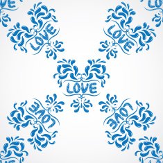 Vector damask seamless pattern element With abstract handwriting N6