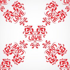 Vector petals seamless pattern element Heart resembling shapes N6
