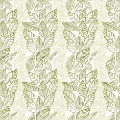 Seamless leaves pattern floral wallpaper hand drawn vector