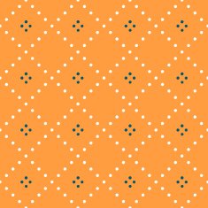 Scandinavian design pattern with dotted rhombus on orange backgr