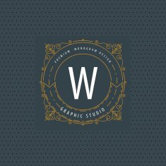 luxury golden linear monogram minimal geometric vintage hipster