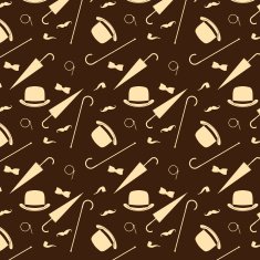 Retro gentleman elements seamless pattern N2