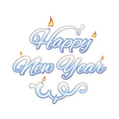 Happy new year isolated text