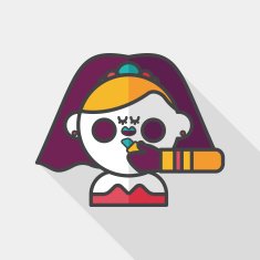 wedding bride flat icon with long shadow eps10 N28