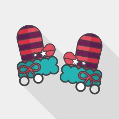 gloves flat icon with long shadow eps10 N10