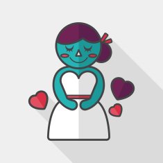 wedding bride flat icon with long shadow eps10 N29