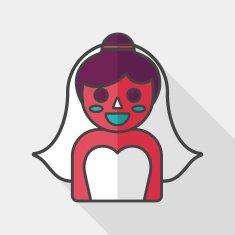 wedding bride flat icon with long shadow eps10 N30