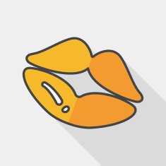 Valentine's Day lip flat icon with long shadow eps10 N5