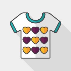 Valentine's Day clothes flat icon with long shadow eps10 N9