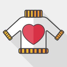 Valentine's Day clothes flat icon with long shadow eps10 N10