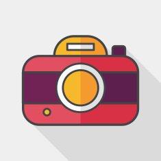 camera flat icon with long shadow eps10 N5