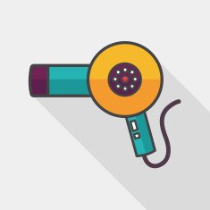 Hair dryer flat icon with long shadow eps10 N5
