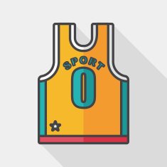 basketball clothing flat icon with long shadow eps10 N14