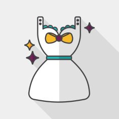 shopping dress flat icon with long shadow eps10 N7