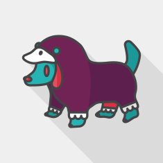 Pet Clothes flat icon with long shadow eps10 N14