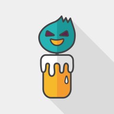Halloween candle flat icon with long shadow eps10 N9