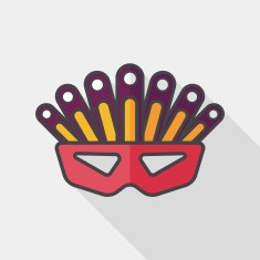 party mask flat icon with long shadow eps10 N5