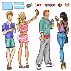 People with phones