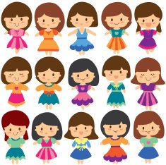 pretty girls clip art set N2