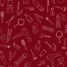 Barber shop seamless pattern with line icons