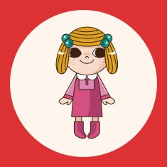 lady girl cartoon theme elements N54