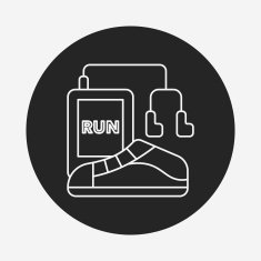 running shoes line icon