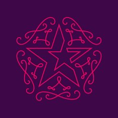 Floral monograms design template with star graceful lineart