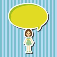 lady girl cartoon theme elements N58