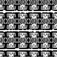 Seamless Mexican black and white pattern