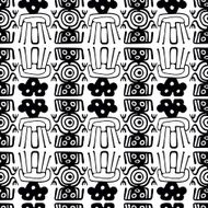 Seamless Mexican black and white pattern N2