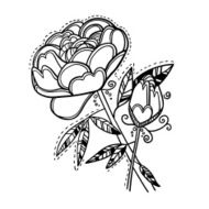 Hand drawn vector illustration Decorative flower Line art N3