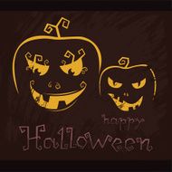 Happy Halloween Pumpkins on a dark background vector illustration