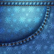 Texture of denim fabric with flowers N2