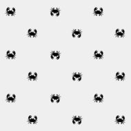 Geometric simple monochrome minimalistic vector marine pattern crabs N5