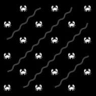 Geometric simple monochrome minimalistic vector marine pattern crabs N6