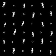 Geometric simple monochrome minimalistic vector marine pattern seahorse N7
